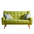 Sofa, 2-osobowa sofa cytryna zielony poliester 160 x 85 x 95 cm z dekoracyjnych poduszki