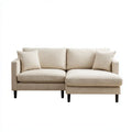 Sofa, 3-osobowa poliester narożnik sofa z czarne nóżki, 220 x 145 x 85 cm