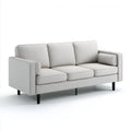 Sofa, 3-osobowa w sofie w kolorze jasnoszarym poliester z metalową nogą, 210 × 88 × 85 cm