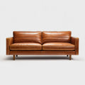 Sofa, PU skóra sofa 2 fotele z drewnianymi łapami, 180 x 85 x 82 cm