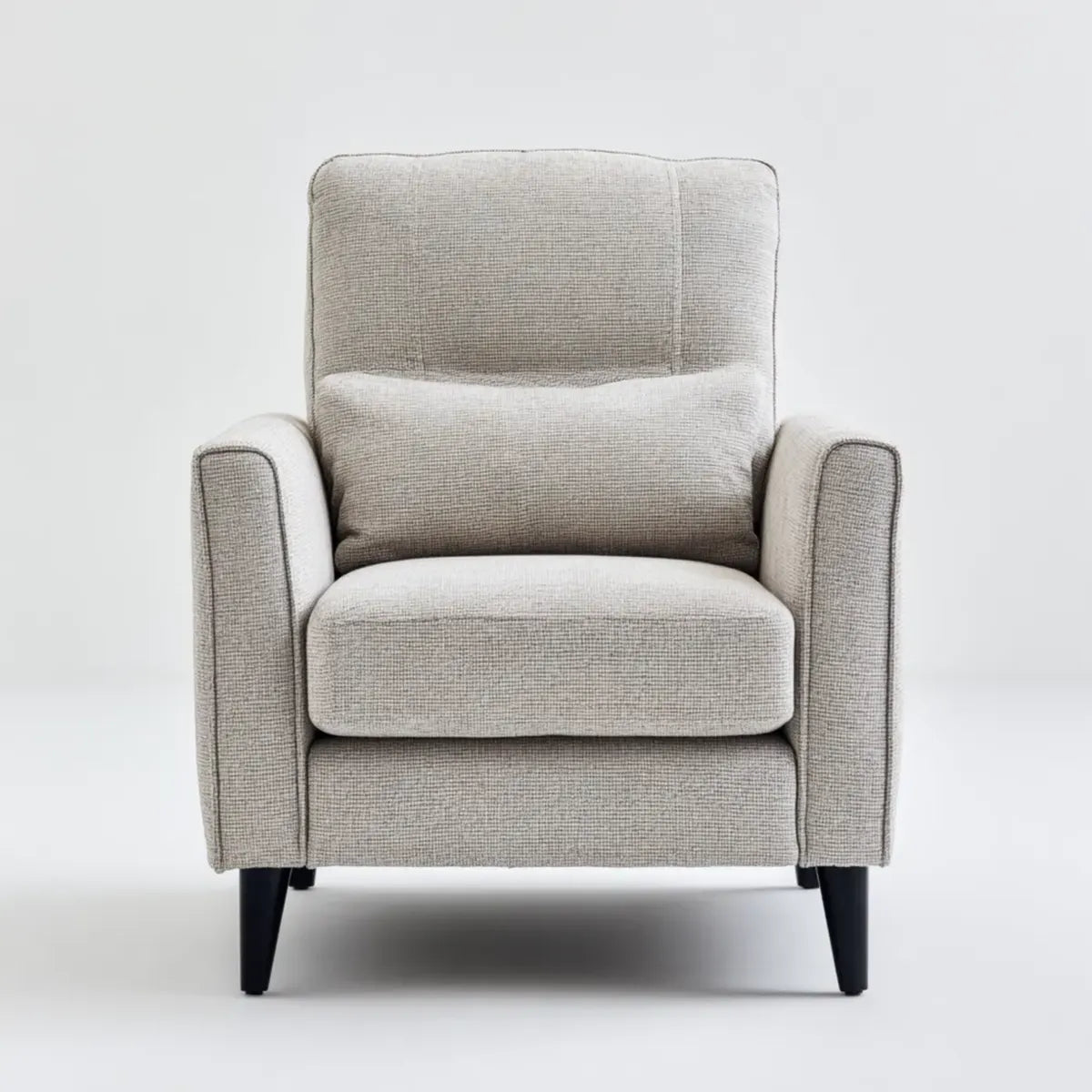 Fotel, Poliester 80 x 85 x 95 cm beżowy fotel w salonie o prostokątnym kształcie