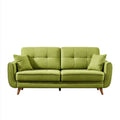 Sofa, 2-osobowa w sofie z zielonym poliestrem z drewnianymi nóżkami, 180 x 85 x 88 cm