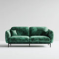 Sofa, 2 kwadratowe proste sofa szmaragdowa zielona w poliestrze welwelt, 180 x 90 x 85 cm