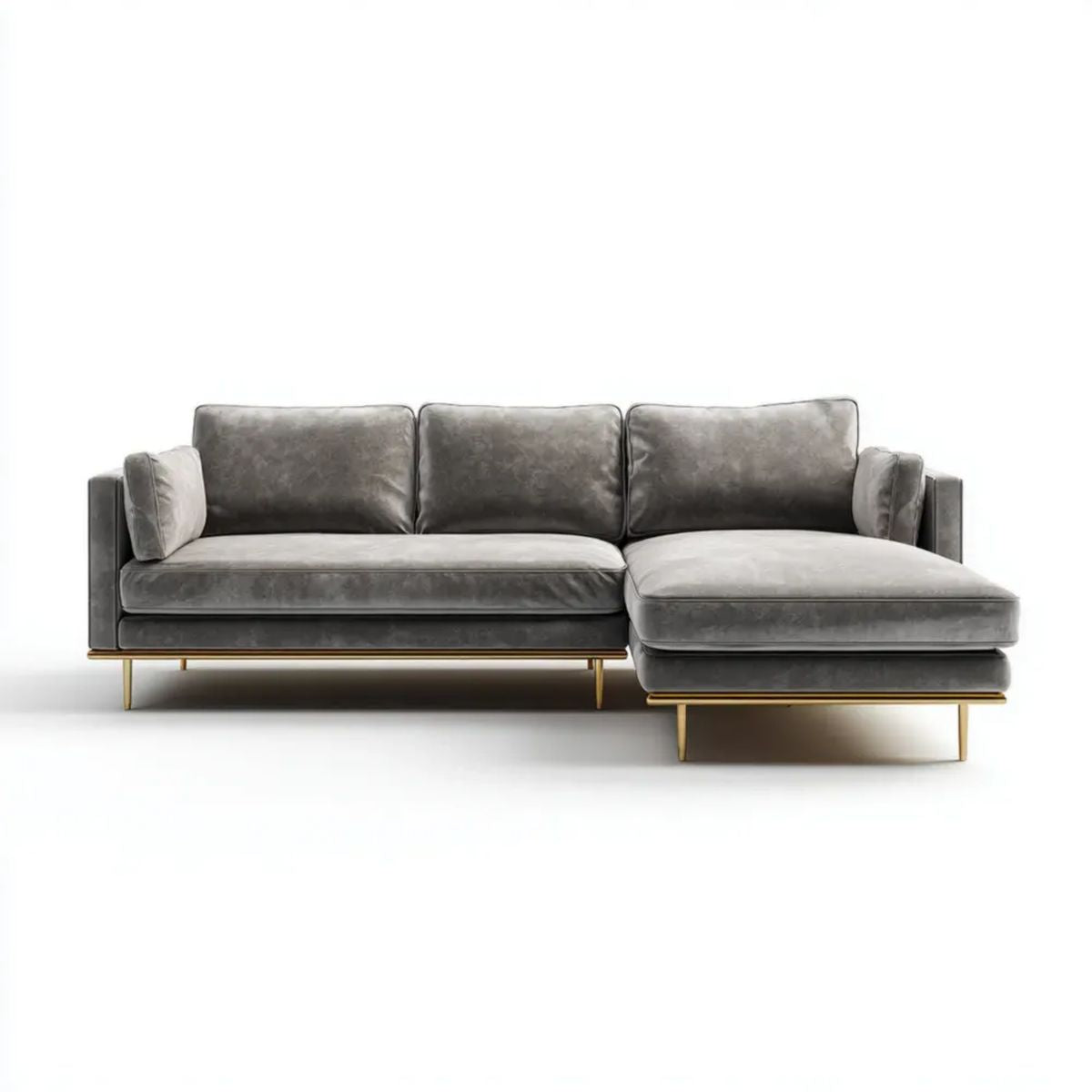 Sofa, 3-osobowa w sofie z poliestru ephelvelt z ephelgott ephelmetal ephelleges, 280 x 165 x 85 cm