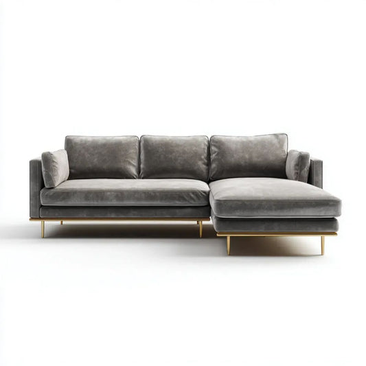 Sofa, 3-osobowa w sofie z poliestru ephelvelt z ephelgott ephelmetal ephelleges, 280 x 165 x 85 cm