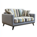 Sofa, 2-fotelikowa sofa Szara z tapicerką poliestrową prostokątną 160 x 85 x 85 cm