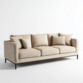 Sofa, 3-fotelikowa kanapa beżowa 230 x 95 x 85 cm z tapicerką poliestrową i metalowe nóżki prostokątne