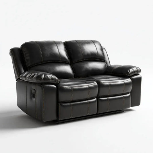 Sofa, 2-osobowa czarny sofa w PU 160 x 92 x 100 cm
