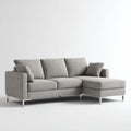 Sofa, 3-osobowa w prosty narożnik sofa w poliestrze i metal, 250 x 160 x 85 cm
