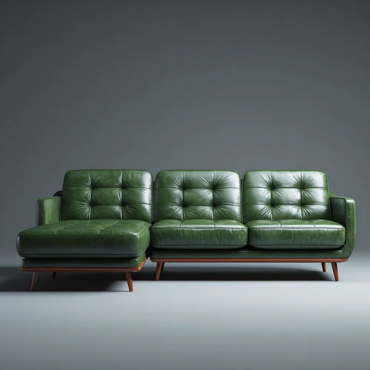 Sofa, 3-osobowa sofa w ciemnozielony support syntetic skór, 250 x 90 x 85 cm