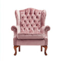 Fotel, krzesło bergère z różą 88 x 85 x 110 cm w poliestrowym aksamicie z litymi nogami