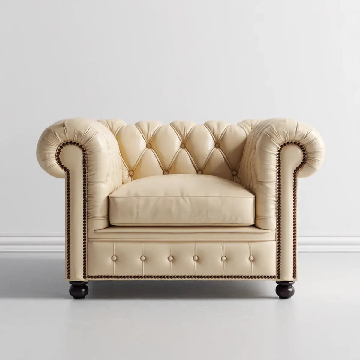 Fotel, Chesterfield fotel syntetyczny PU prostokątny 112 x 90 x 78 cm