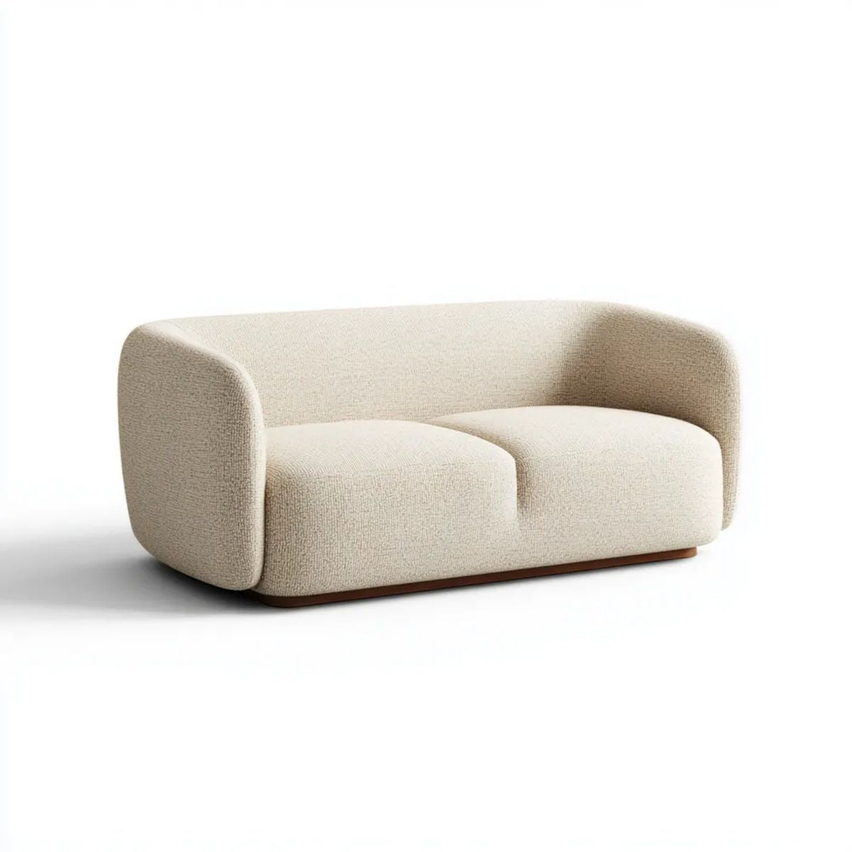 Sofa, 2-fotelik kremowy sofa w fotelu fotelika z warstwą sklejki, 160 x 90 x 72 cm