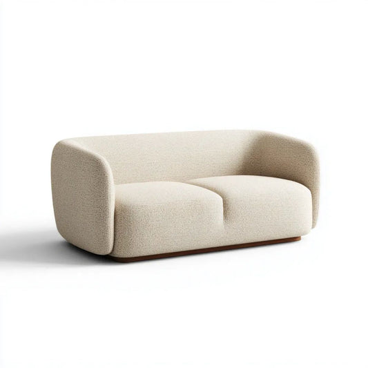 Sofa, 2-fotelik kremowy sofa w fotelu fotelika z warstwą sklejki, 160 x 90 x 72 cm