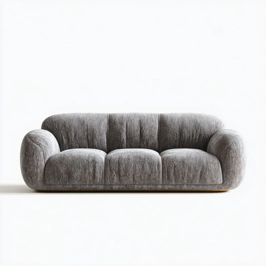 Sofa, 3-osobowa wiszący na szarym poliestrze, sofa z gumą, fotel z zaokrąglonym kształtem, 220 x 95 x 75 cm