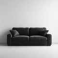 Sofa, 2-osobowa kanapa czarna 180 x 90 x 85 cm PU- sztuczny prostokątna