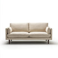 Sofa, 3-osobowa poliester sofa z nogami z lity brązowy drewno ciemnobrązowy, 180 x 85 x 85 cm
