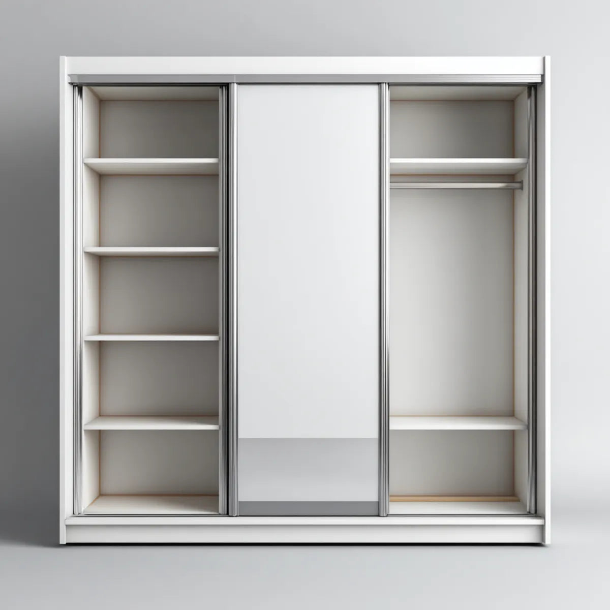 Szafa na drzwi przesuwne Szafa na ubrania Biała 180 x 60 x 200 cm Prostokątna płyta wiórowa