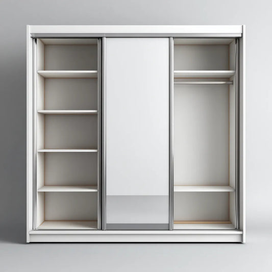 Szafa na drzwi przesuwne Szafa na ubrania Biała 180 x 60 x 200 cm Prostokątna płyta wiórowa