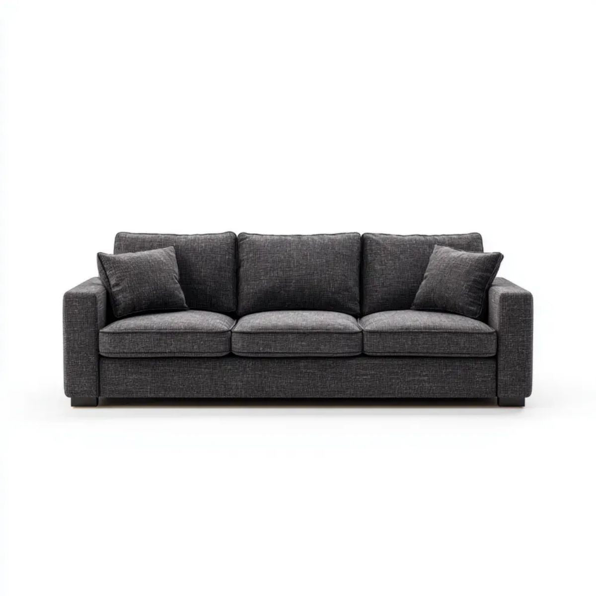 Sofa, 3-osobowa w sofie z poliestru antracyt szary 220 x 90 x 85 cm