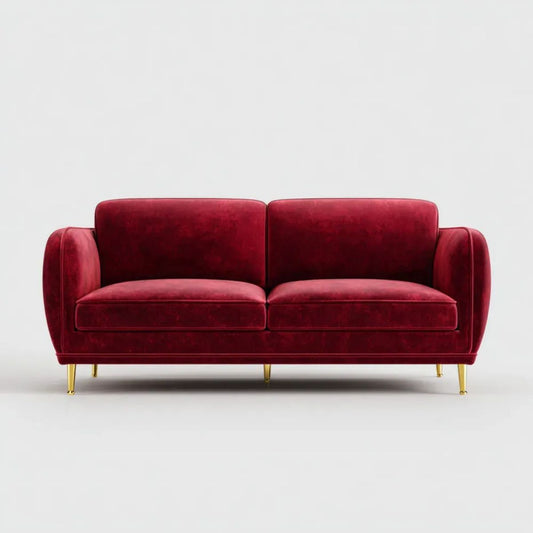 Sofa, 2-osobowa w sofie w samogłoski z deserem z deserem z metalowym dekoltem, 160 x 85 x 80 cm